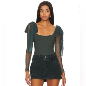 Free People Tongue Tied Lace Mesh Bodysuit